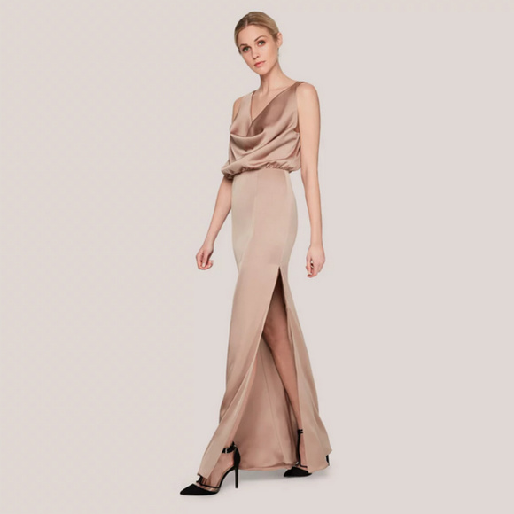 fame and partners theodora satin gown